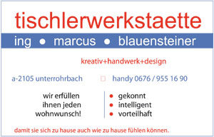 Tischlerwerkstätte - Ing. Marcus Blauensteiner